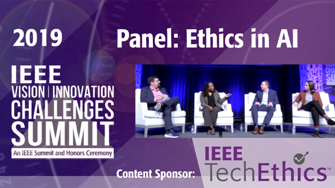 Title slide of 2019 VIC Summit: Ethics in AI - Impacts of Social Robotics (Panel)