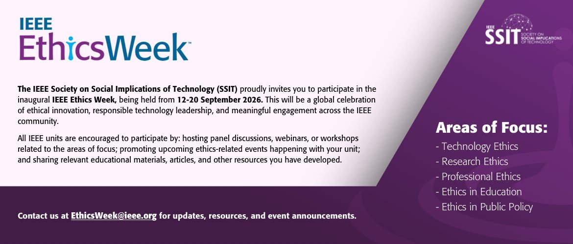 IEEE Ethics Week - 12-20 September 2026