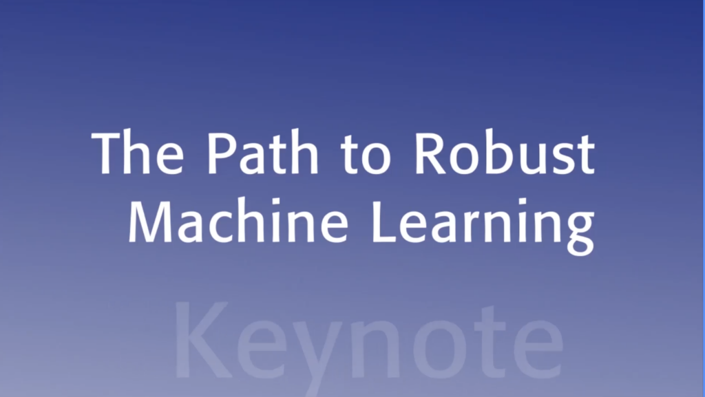 Path To Robust Machine Learning written in white text agsinst a purple background.