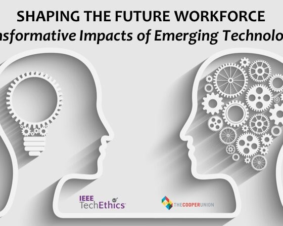 Two outlines of human heads with gears in them. Text reads Shaping the Future Workforce: Transformative Impacts of Emerging Technologies.